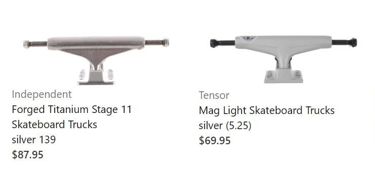 indy titanium trucks vs tensor mag lights