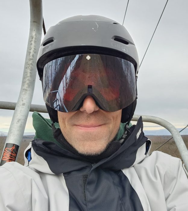 rider steve weber wearing the spy marauder elite goggles