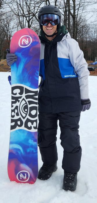 steve weber holding the nidecker gamma apx snowboard