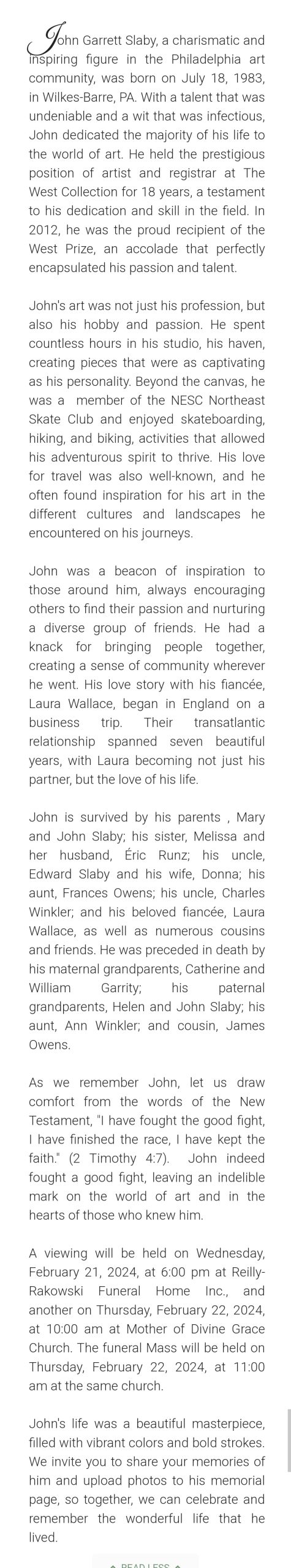 John Slaby Obituary (Title Fight Turnover artist)