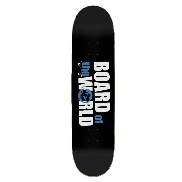 Board of the World skate deck black and blue