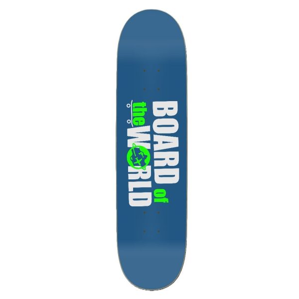 Blue and Green Board of the World Skate Deck