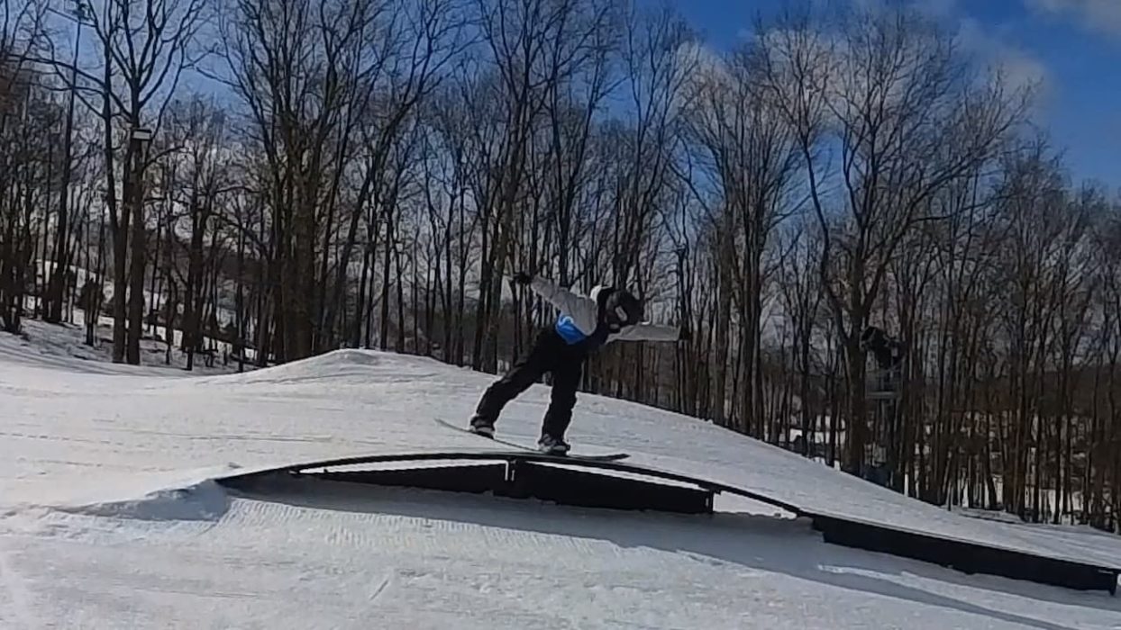 Rome Service Dog Snowboard Review 7 Nose Pressing the Rome Service Dog