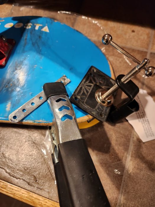 fixing the chip in the enjoi impact light deck's chip with wood glue