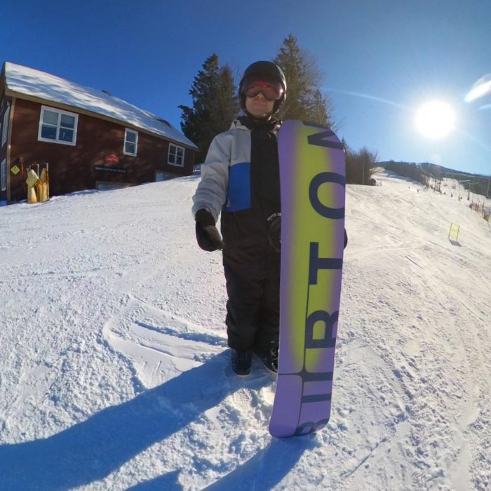 Steve Holding the 2027 Burton Custom Camber