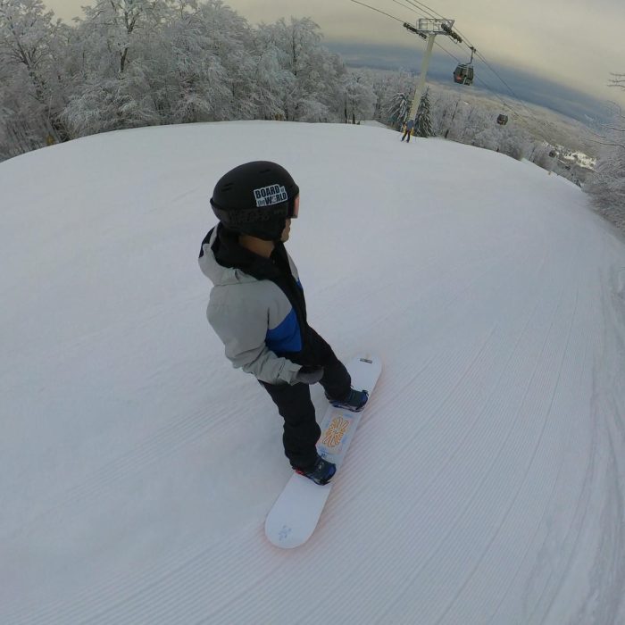 heelside carve with GNU Head Space