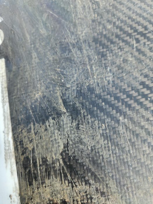 Impact Skateboards XPU Deck Review 42 Closeup Wear of Slick Layer