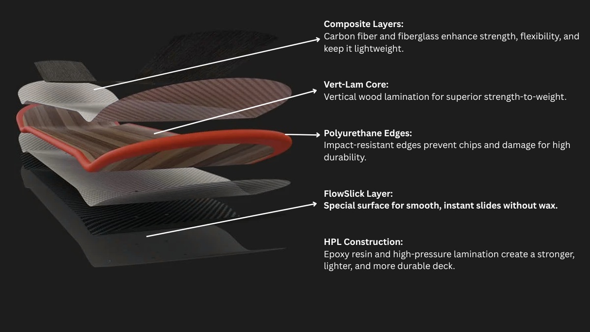 Impact Skateboards XPU Deck Review 7 Impact Skateboards XPU Deck Construction Diagram