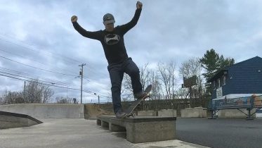 Blunt Sliding a Ledge on a Skateboard