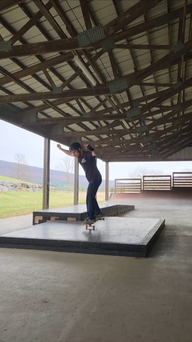 Impact Skateboards XPU Deck Review 13 Steve doing a nose manual with the Impact XPU skate deck