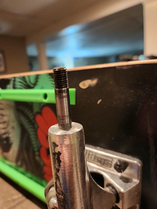 Showing Axle of Slappy Trucks