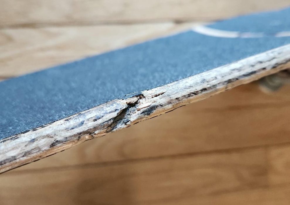 Reviewing Powell “Made in China” Skate Decks: Does the Quality Still Hold Up? 4 chipped side of a powell skate deck