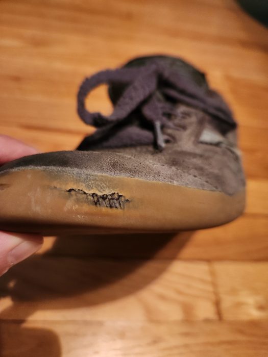 Rubber of flick zone wearing down before upper part of the shoe in Adidas Busenitz