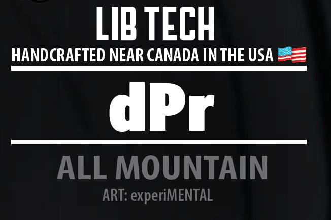 Lib Tech dPr label that shows it is made in the USA