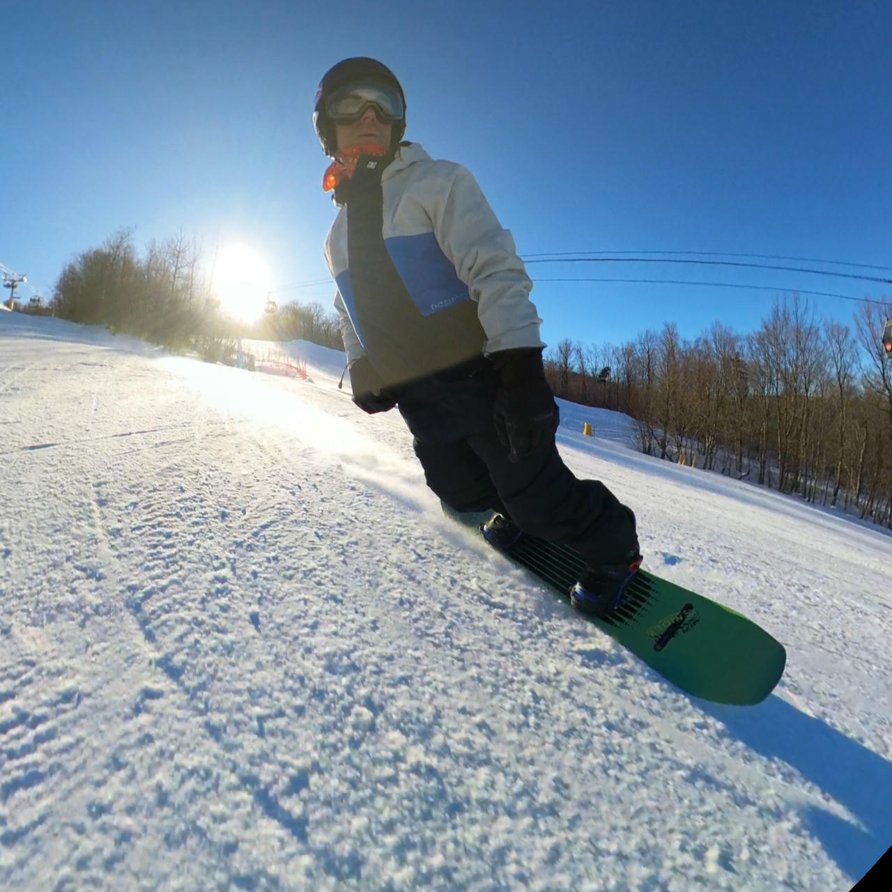 Steve Carving with the Ride Moderator