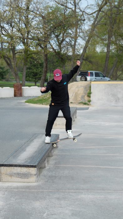 Tailsliding a ledge with the OJ Elite Hardline Wheels