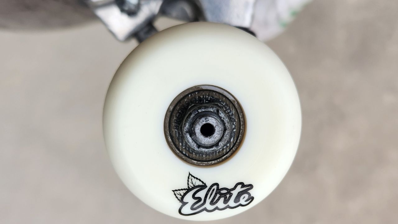 A close up of the OJ Elite Hardline Skateboard Wheels 99a in a 53mm size