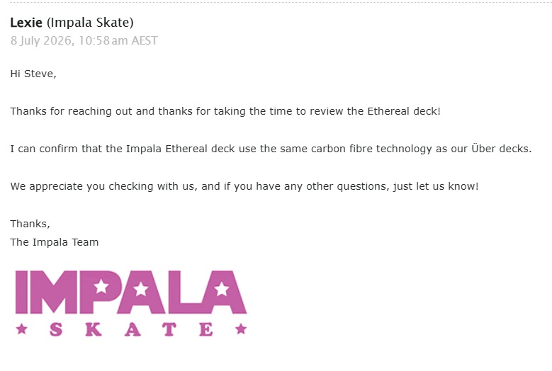 Impala Ethereal deck confirmation