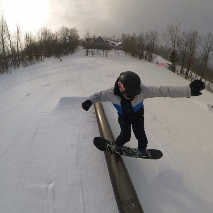 Tailslide on a tube feature with the Rome Boneless